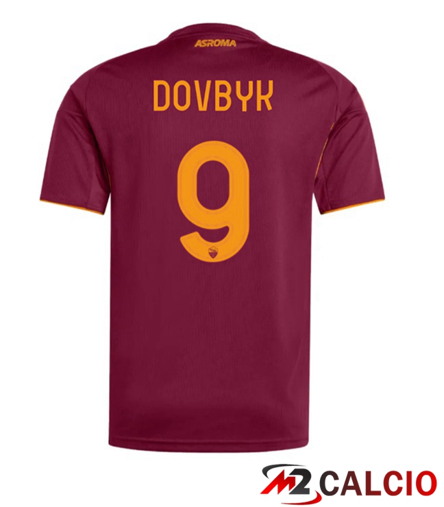 Maglie Calcio AS Roma (DOVBYK 9) Prima Rosso 2025/2026  Maglie Calcio AS Roma (DOVBYK 9) Prima Rosso 2025/2026