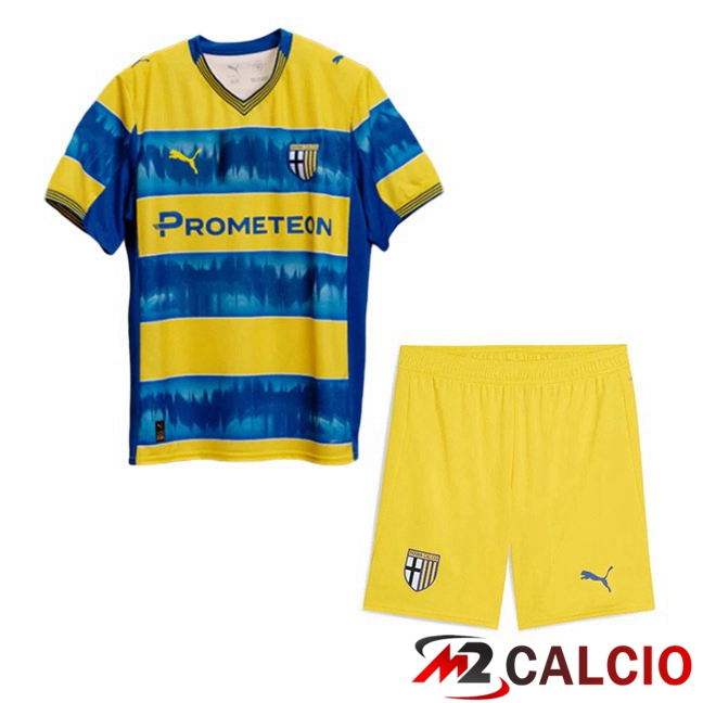 Maglie Calcio Parma Calcio Bambino Seconda Giallo Blu 2025/2026