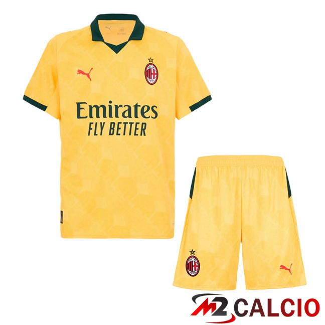 Maglie Calcio AC Milan Bambino Terza Giallo 2025/2026