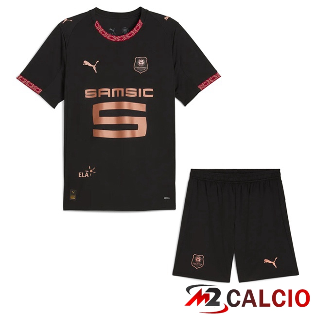 Maglie Calcio Stade Rennais Bambino Terza Nero 2025/2026
