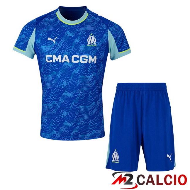 Maglie Calcio Marsiglia OM Bambino Terza Blu 2025/2026  Maglie Calcio Marsiglia OM Bambino Terza Blu 2025/2026