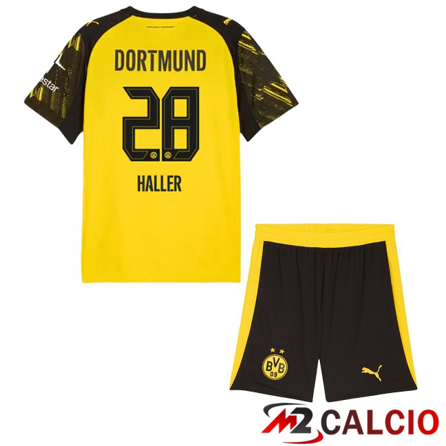 Maglie Calcio Dortmund BVB (Haller 28) Bambino Prima Giallo 2025/2026
