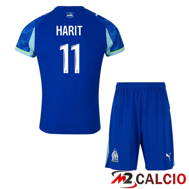 Maglie Calcio Marsiglia OM (HARIT 11) Bambino Terza Blu 2025/2026  Maglie Calcio Marsiglia OM (HARIT 11) Bambino Terza Blu 2025/2026