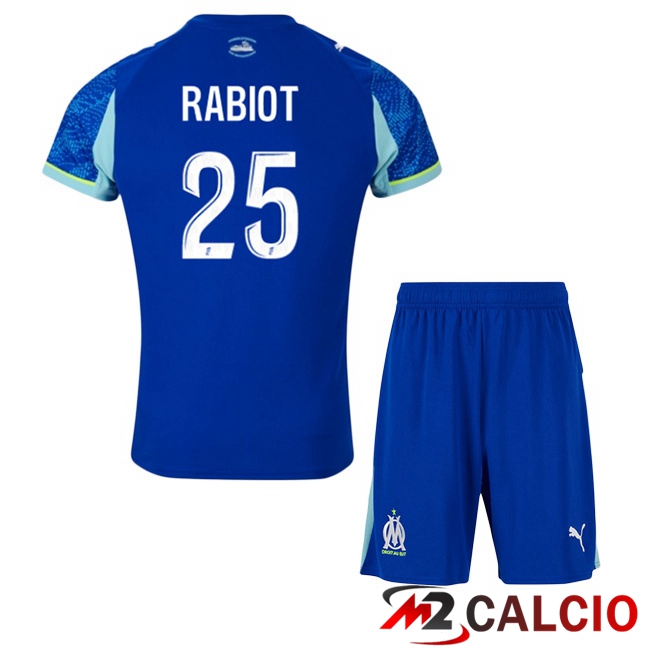 Maglie Calcio Marsiglia OM (RABIOT 25) Bambino Terza Blu 2025/2026  Maglie Calcio Marsiglia OM (RABIOT 25) Bambino Terza Blu 2025/2026