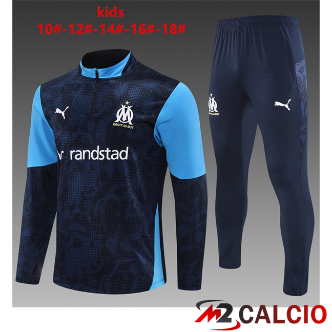 Insieme Tuta Calcio Marsiglia OM Bambino Blu Reale 2025/2026