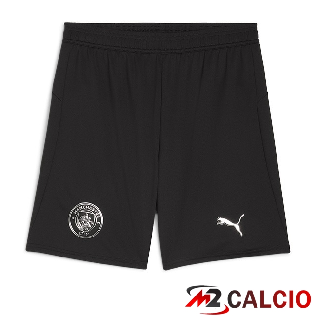 Pantaloncini Calcio Manchester City Seconda Nero 2025/2026