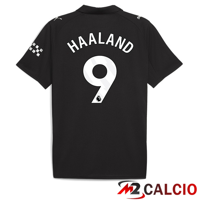 Maglie Calcio Manchester City (Erling Haaland 9) Seconda Nero 2025/2026