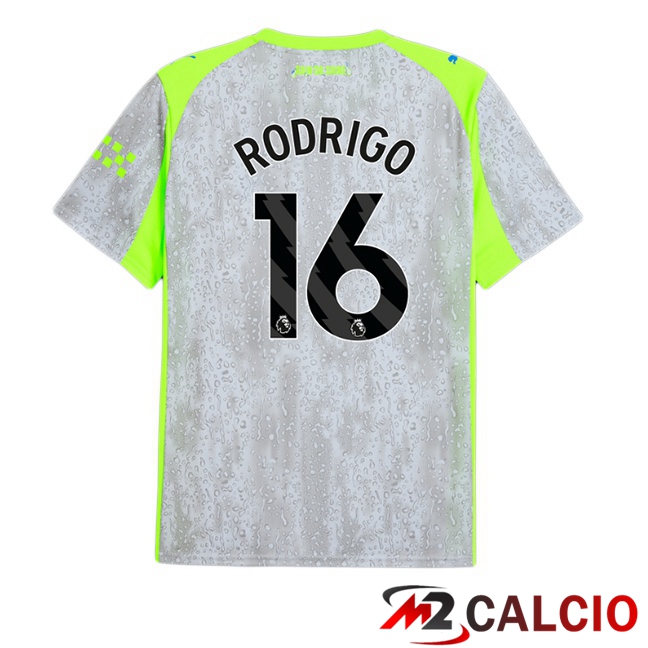 Maglie Calcio Manchester City (Rodrigo 16) Terza Grigio Verde 2025/2026