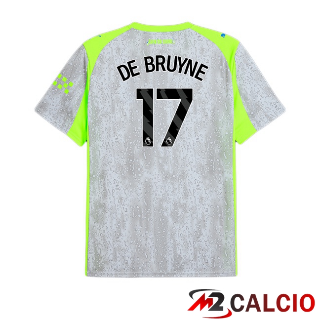 Maglie Calcio Manchester City (Kevin De Bruyne 17) Terza Grigio Verde 2025/2026