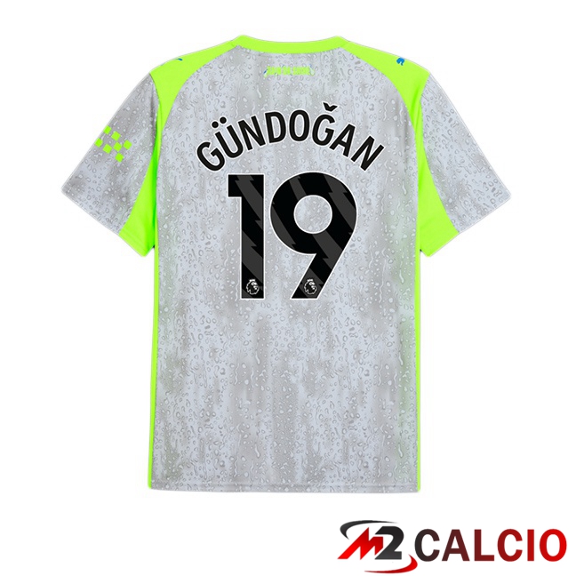 Maglie Calcio Manchester City (Ilkay Gündoğan 19) Terza Grigio Verde 2025/2026
