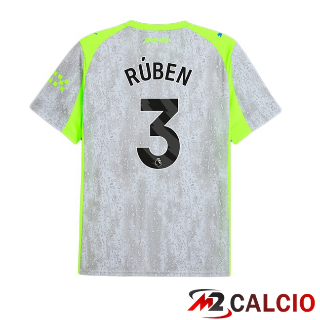 Maglie Calcio Manchester City (Ruben Dias 3) Terza Grigio Verde 2025/2026