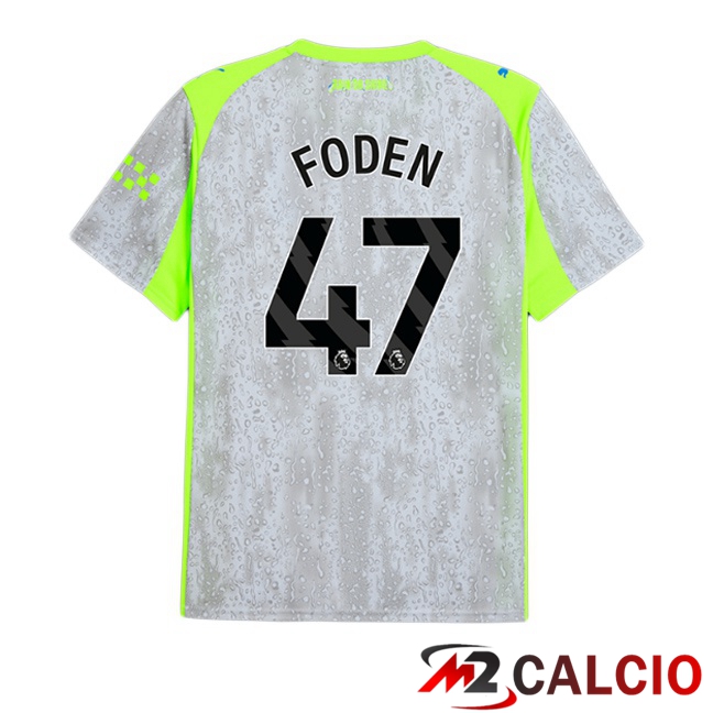Maglie Calcio Manchester City (Phil Foden 47) Terza Grigio Verde 2025/2026
