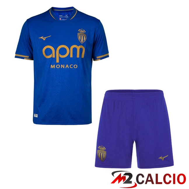Maglie Calcio AS Monaco Bambino Seconda Blu 2025/2026