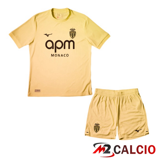 Maglie Calcio AS Monaco Bambino Terza Giallo 2025/2026