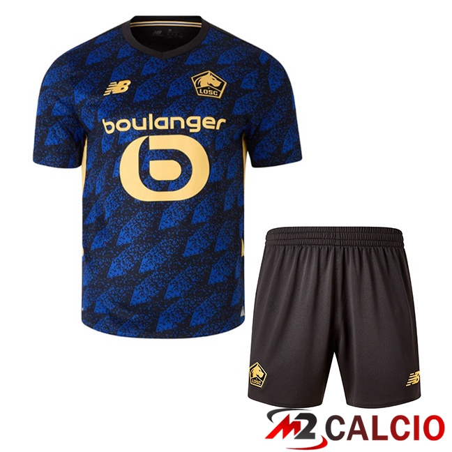 Maglie Calcio Lille OSC Bambino Terza Blu Nero 2025/2026