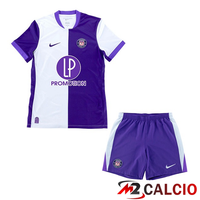 Maglie Calcio Toulouse Bambino Prima Viola Bianco 2025/2026