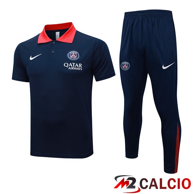 Insieme Polo Paris PSG + Pantaloni Blu Reale 2025/2026