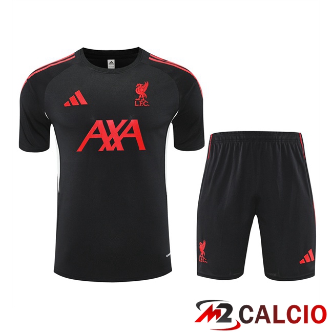 Insieme T Shirt Allenamento FC Liverpool + Pantaloncini Nero 2025/2026