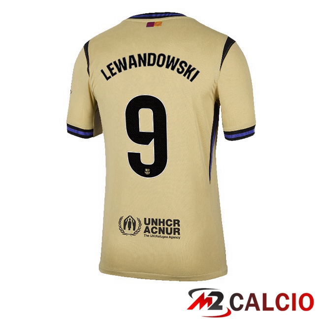 Maglie Calcio FC Barcellona (LEWANDOWSKI 9) Seconda Giallo 2025/2026
