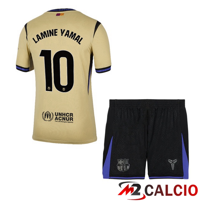 Maglie Calcio FC Barcellona (LAMINE YAMAL 10) Bambino Seconda Giallo 2025/2026