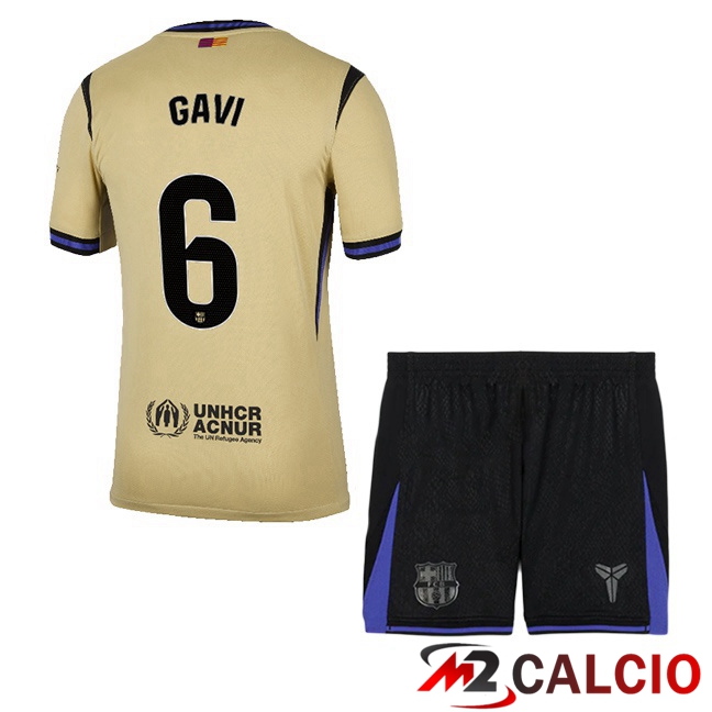 Maglie Calcio FC Barcellona (GAVI 6) Bambino Seconda Giallo 2025/2026