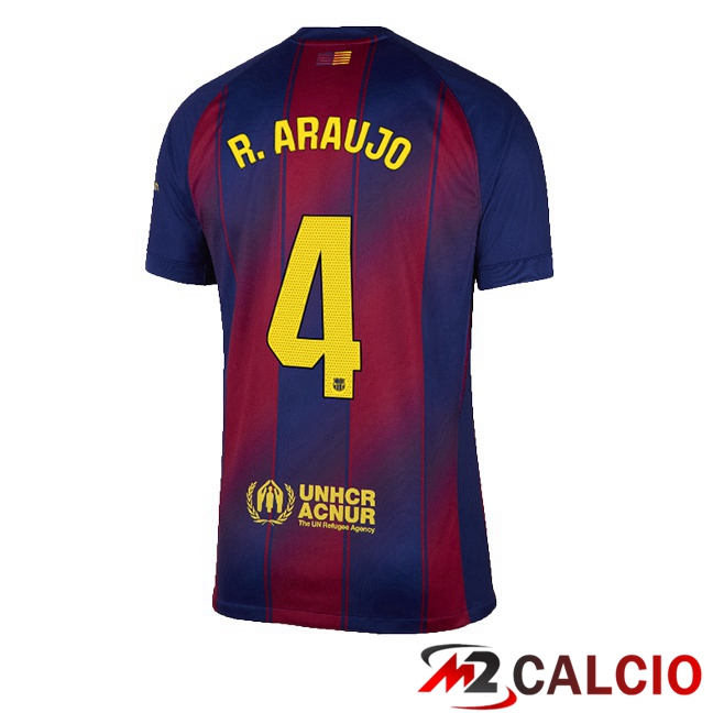 Maglie Calcio FC Barcellona (R. ARAUJO 4) Prima Blu Rosso 2025/2026
