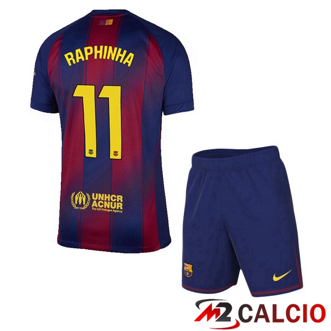 Maglie Calcio FC Barcellona (RAPHINHA 11) Bambino Prima Blu Rosso 2025/2026