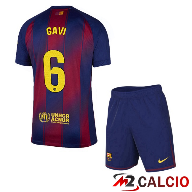 Maglie Calcio FC Barcellona (GAVI 6) Bambino Prima Blu Rosso 2025/2026