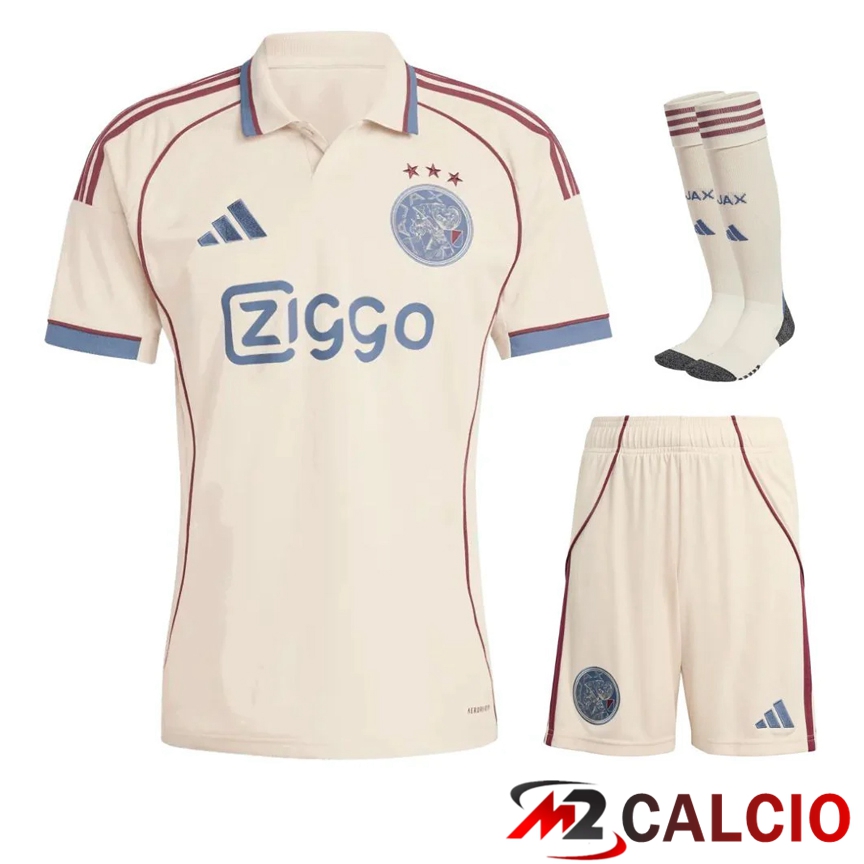 Insieme Maglie Calcio AFC Ajax Terza (Pantaloncini + Calzini) 2025/2026