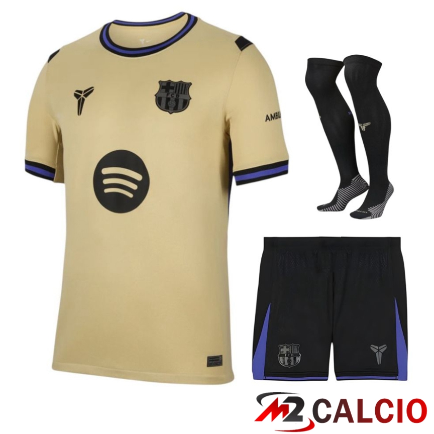 Insieme Maglie Calcio FC Barcellona Seconda (Pantaloncini + Calzini) 2025/2026