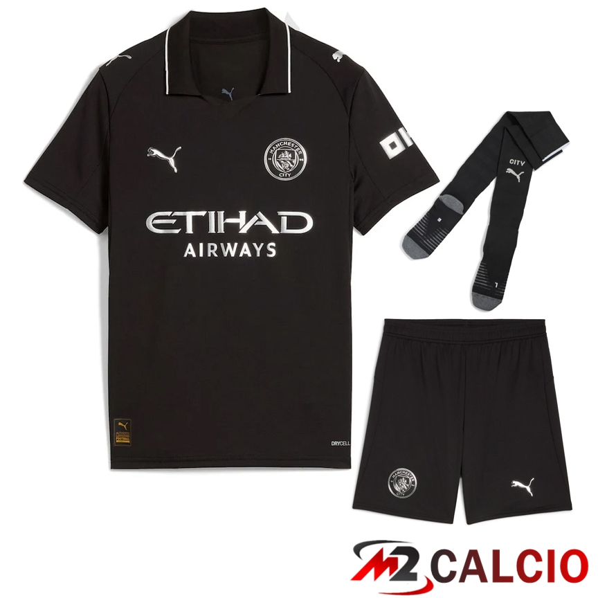 Insieme Maglie Calcio Manchester City Seconda (Pantaloncini + Calzini) 2025/2026