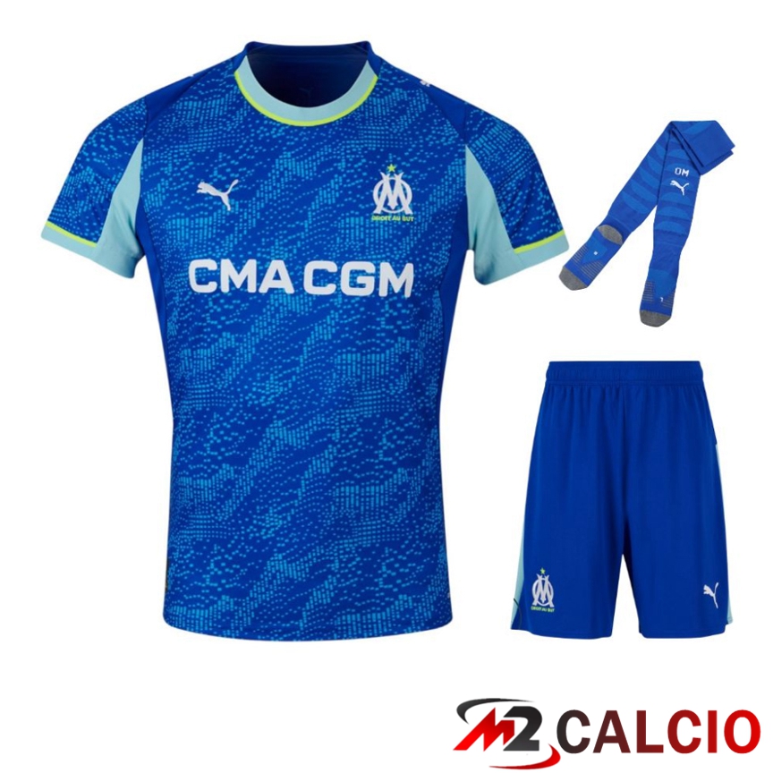 Insieme Maglie Calcio Marsiglia OM Terza (Pantaloncini + Calzini) 2025/2026