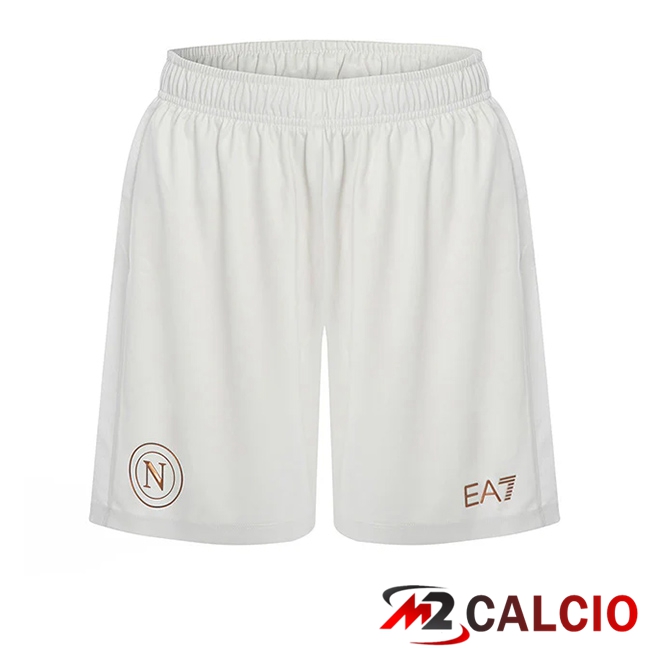 Pantaloncini Calcio SSC Napoli Seconda Bianco 2025/2026