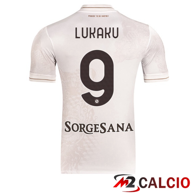 Maglie Calcio SSC Napoli (Romelu Lukaku 9) Seconda Bianco 2025/2026