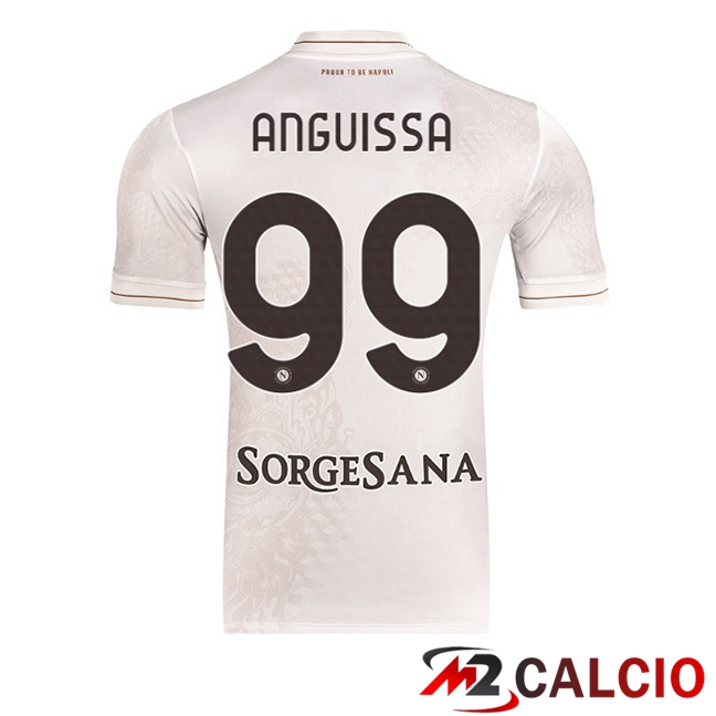 Maglie Calcio SSC Napoli (André-Frank Anguissa 99) Seconda Bianco 2025/2026  Maglie Calcio SSC Napoli (André-Frank Anguissa 99) Seconda Bianco 2025/2026
