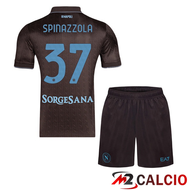 Maglie Calcio SSC Napoli (Leonardo Spinazzola 37) Bambino Terza Marrone 2025/2026  Maglie Calcio SSC Napoli (Leonardo Spinazzola 37) Bambino Terza Marrone 2025/2026