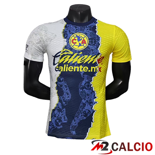Maglie Calcio Club America Edizione Speciale Blu/Giallo/Bianco 2025/2026  Maglie Calcio Club America Edizione Speciale Blu/Giallo/Bianco 2025/2026