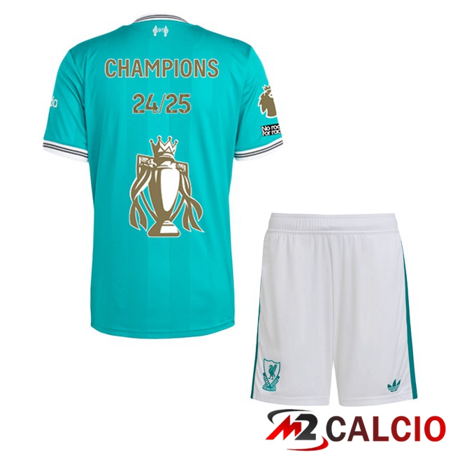 Maglie Calcio FC Liverpool Bambino Champions Edizione Speciale Terza Verde 2025/2026  Maglie Calcio FC Liverpool Bambino Champions Edizione Speciale Terza Verde 2025/2026