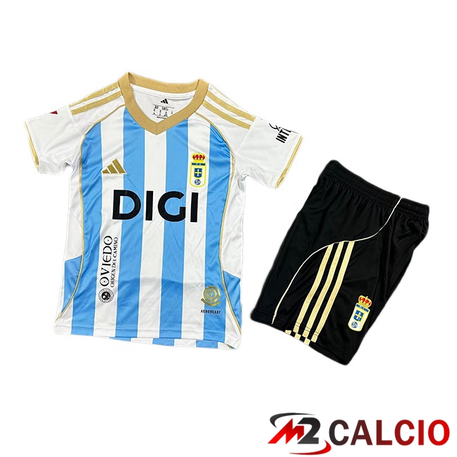 Maglie Calcio Real Oviedo Bambino Terza Bianco Blu 2025/2026