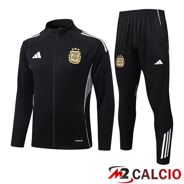 Insieme Tuta Calcio - Giacca Argentina Nero 2025/2026  Insieme Tuta Calcio - Giacca Argentina Nero 2025/2026