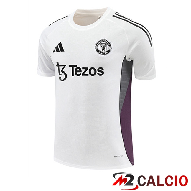 T Shirt Allenamento Manchester United Bianco 2025/2026  T Shirt Allenamento Manchester United Bianco 2025/2026