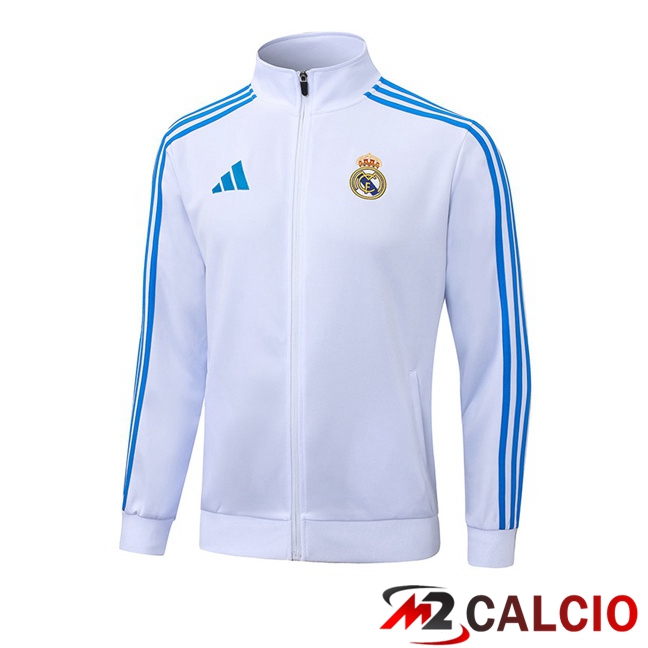Giacca Calcio Real Madrid Bianco 2025/2026  Giacca Calcio Real Madrid Bianco 2025/2026