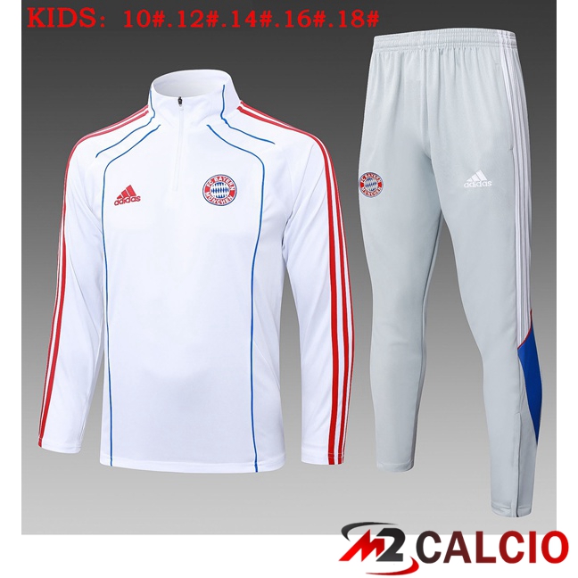 Insieme Tuta Calcio Bayern Monaco Bambino Bianco 2025/2026  Insieme Tuta Calcio Bayern Monaco Bambino Bianco 2025/2026
