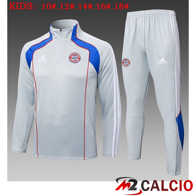 Insieme Tuta Calcio Bayern Monaco Bambino Grigio 2025/2026  Insieme Tuta Calcio Bayern Monaco Bambino Grigio 2025/2026