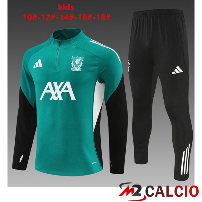Insieme Tuta Calcio FC Liverpool Bambino Verde 2025/2026  Insieme Tuta Calcio FC Liverpool Bambino Verde 2025/2026