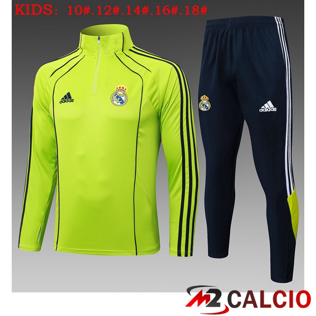 Insieme Tuta Calcio Real Madrid Bambino Verde 2025/2026  Insieme Tuta Calcio Real Madrid Bambino Verde 2025/2026