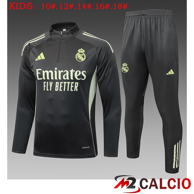 Insieme Tuta Calcio Real Madrid Bambino Grigio 2025/2026  Insieme Tuta Calcio Real Madrid Bambino Grigio 2025/2026