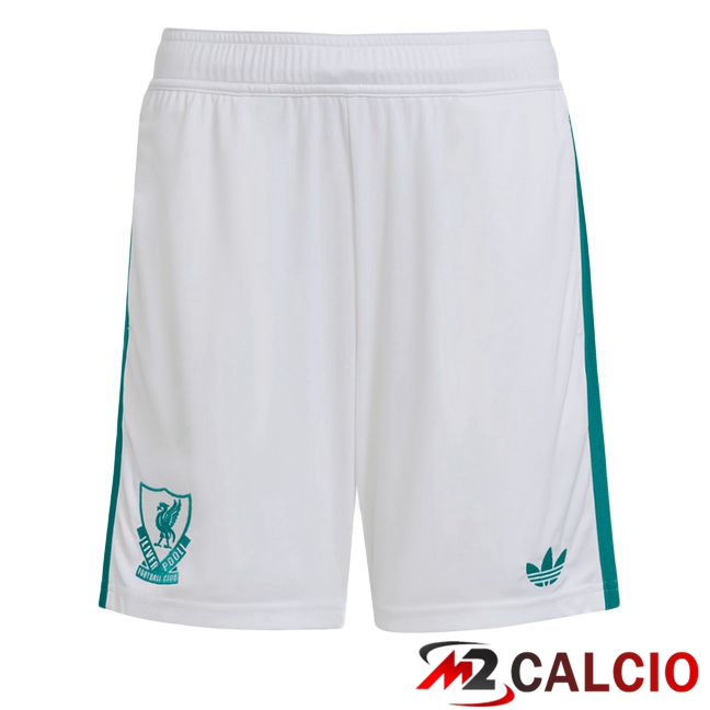 Pantaloncini Calcio FC Liverpool Terza Bianco 2025/2026  Pantaloncini Calcio FC Liverpool Terza Bianco 2025/2026