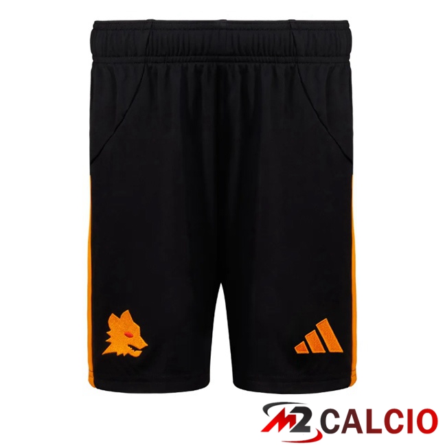 Pantaloncini Calcio AS Roma Seconda Nero 2025/2026  Pantaloncini Calcio AS Roma Seconda Nero 2025/2026