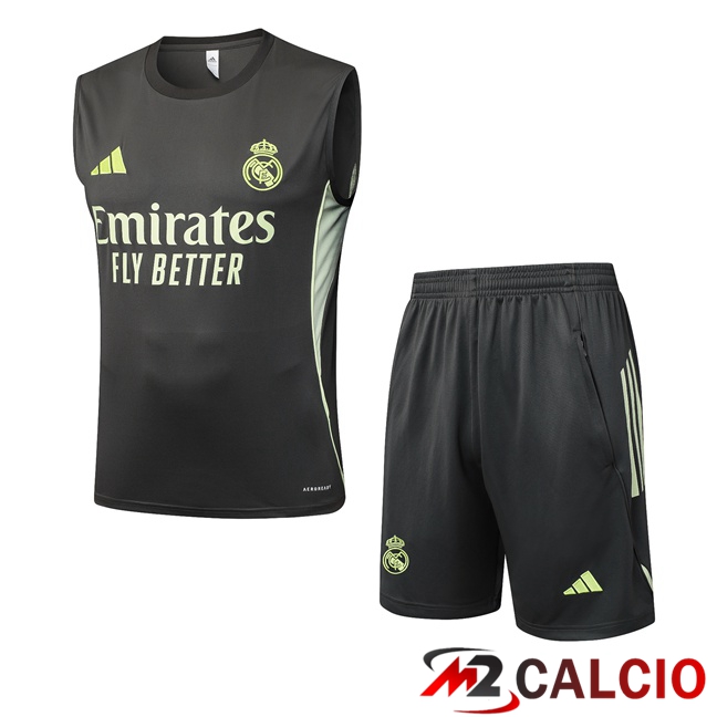 Canotta Allenamento Real Madrid + Pantaloncini Verde 2025/2026  Canotta Allenamento Real Madrid + Pantaloncini Verde 2025/2026
